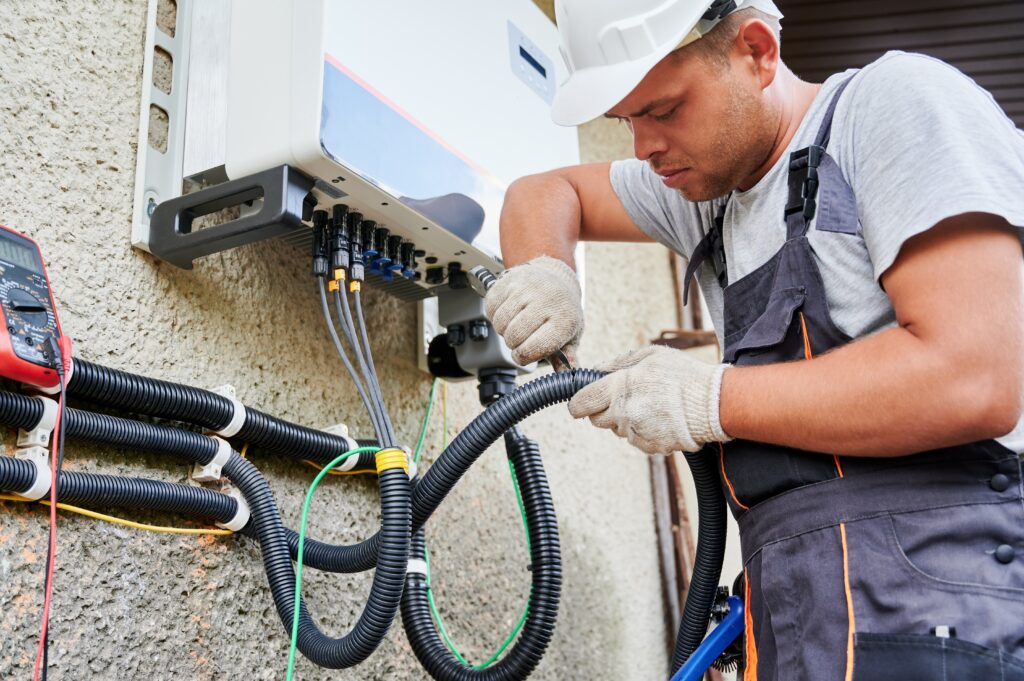 Alternative Energy Man Installing Balance of System